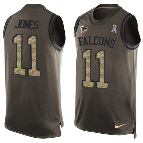 Nike Falcons #11 Julio Jones Green Men's Stitched NFL Limited Salute To Service Tank Top Jersey - Click Image to Close